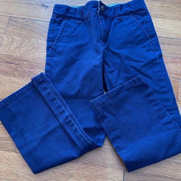 Janie and Jack size 5 button down with navy khakis, navy, green, easter, spring - Picture 4 of 6